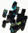 20 6mm Faceted Jet AB Cube Beads